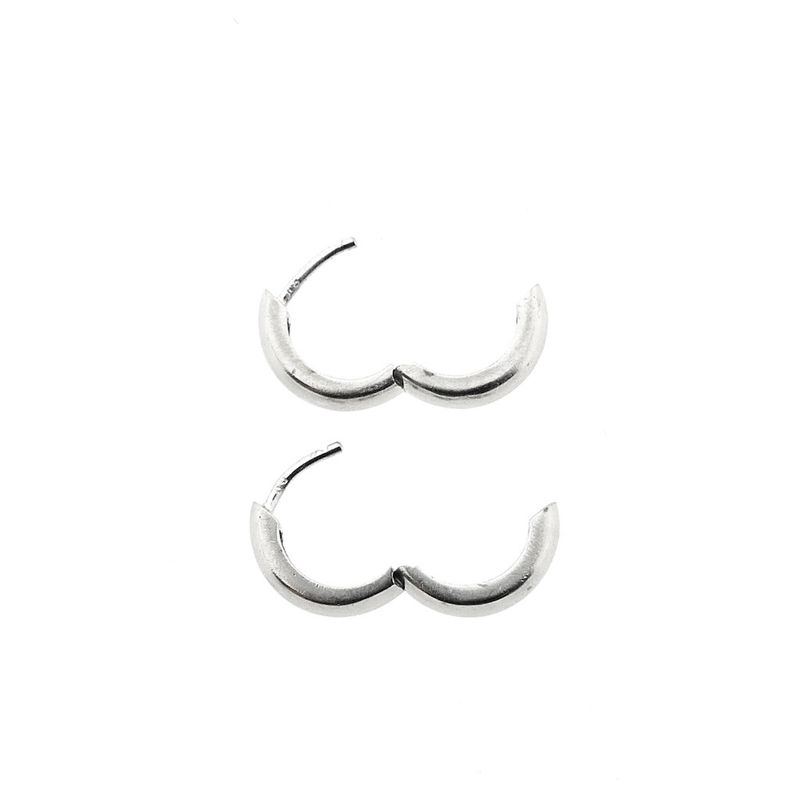 Image 6 of White gold hinged hoop earrings Ø 14.7 mm