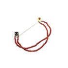 Image 8 of Antique red coral beaded bracelet with gold decorative clasp.