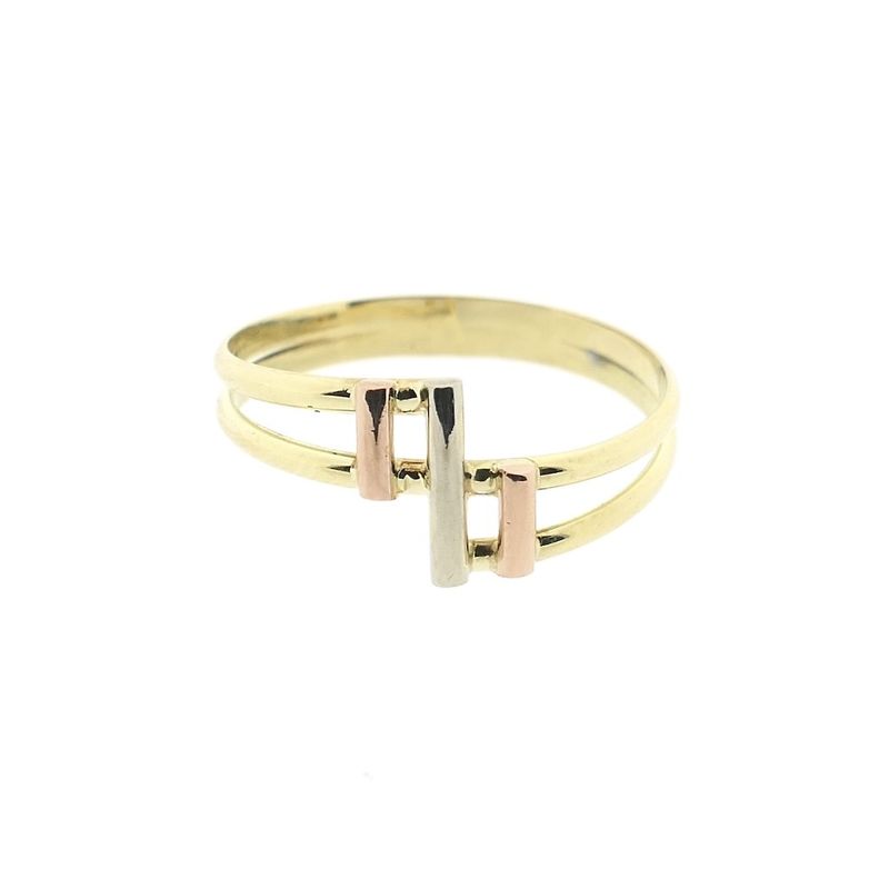 Image 3 of Tricolor gold abstract ring