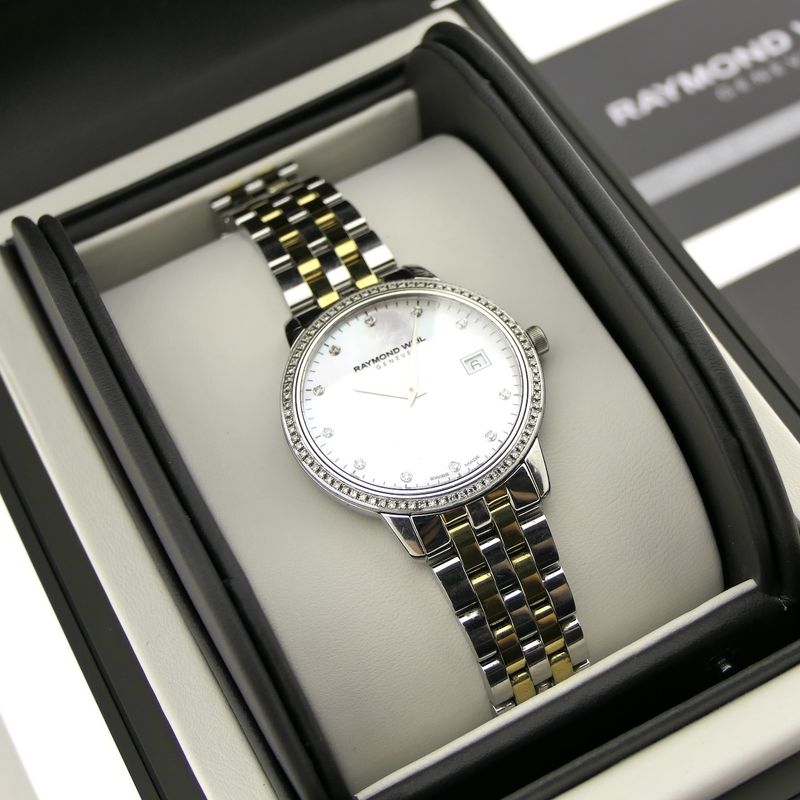 Image 11 of Raymond Weil Toccata 5388-STP-97081; Bi-color women's watch with diamonds