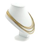 Image 3 of Tricolor gold omega link necklace