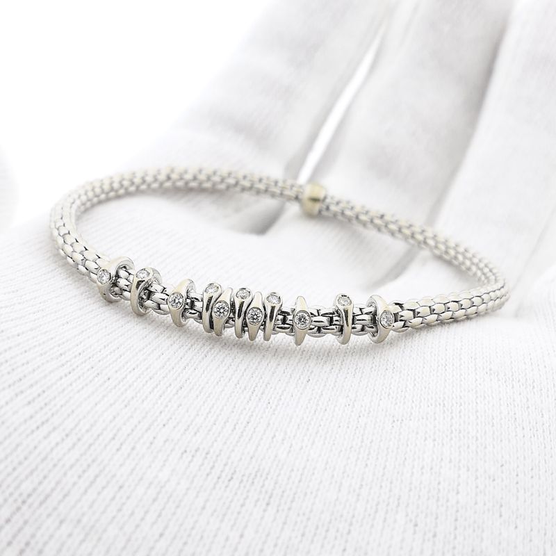 Image 11 of Fope White Gold Bracelet with Diamond; 0.15 ct; 18K; Size S