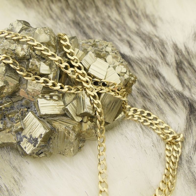 Image 7 of Long gold gourmet link necklace | 67 cm