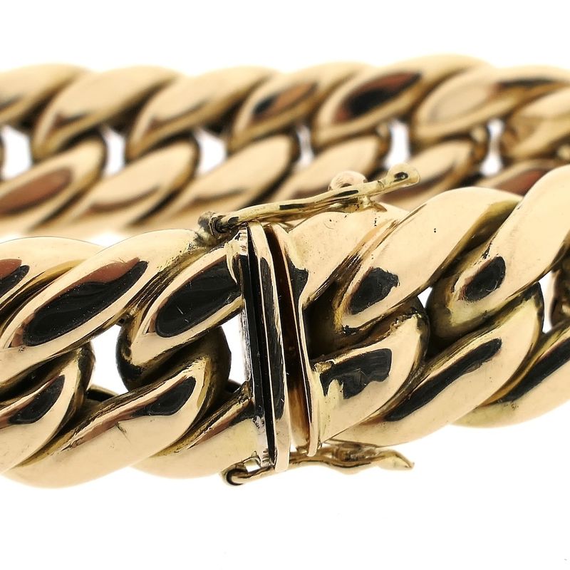 Image 8 of Wide gold gourmet link bracelet