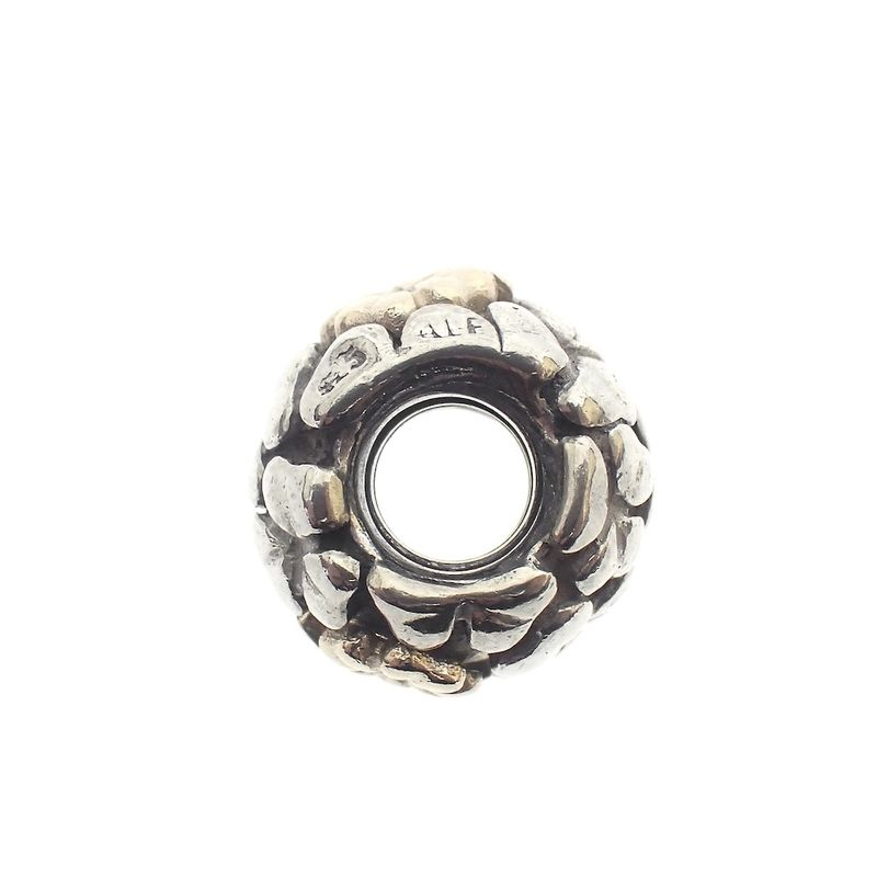 Image 3 of Pandora charm; Silver with gold; Lucky Clover