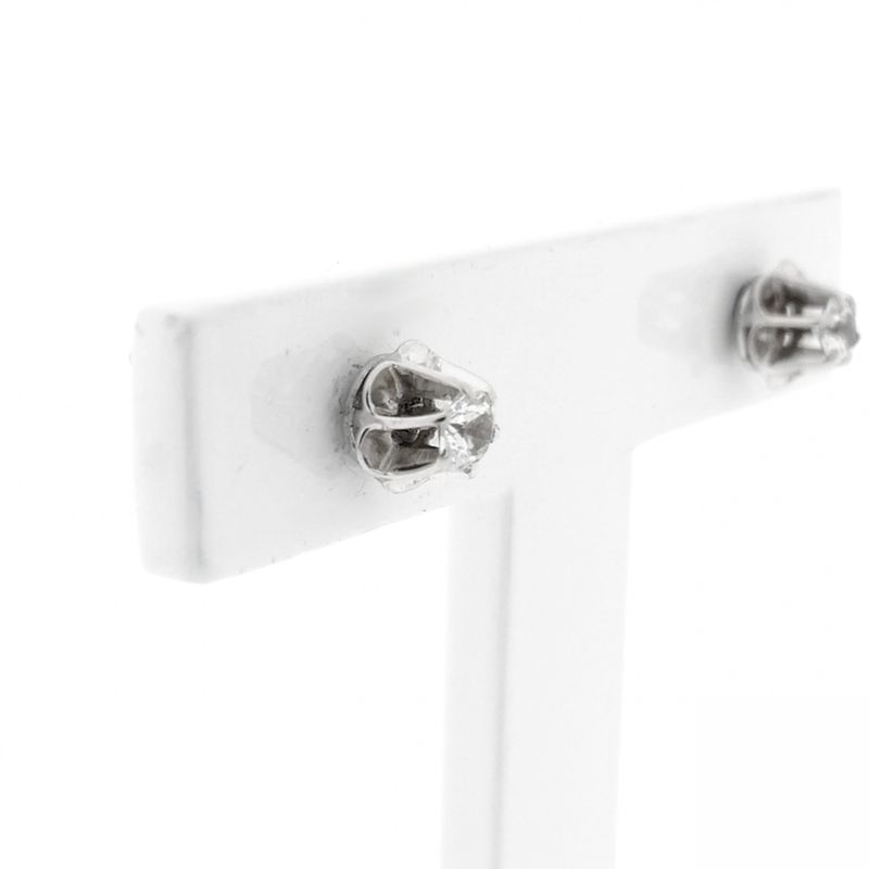 Image 5 of White gold stud earrings with zirconia