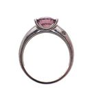 Image 3 of Silver solitaire ring with dark pink zirconia