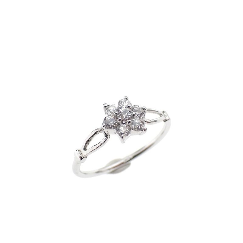 Image 1 of Silver entourage ring with zirconia