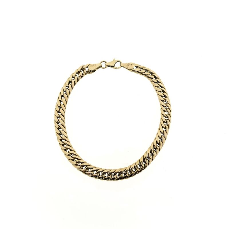 Image 3 of Gold flat gourmet link bracelet