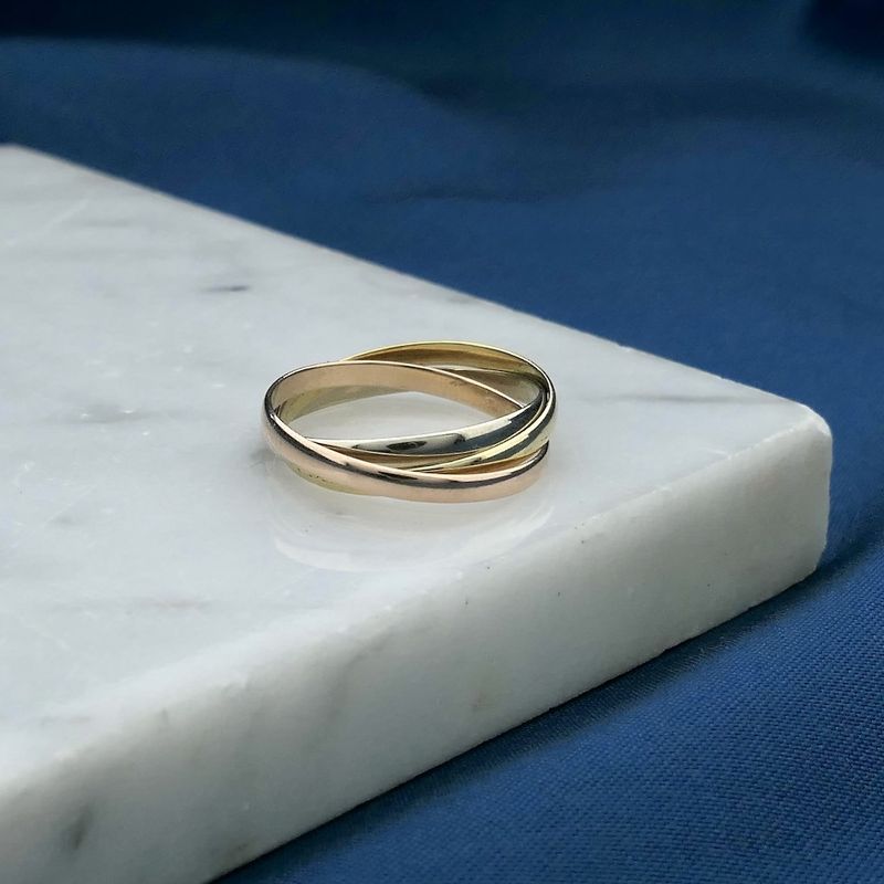 Image 7 of Tricolor gold trinity ring