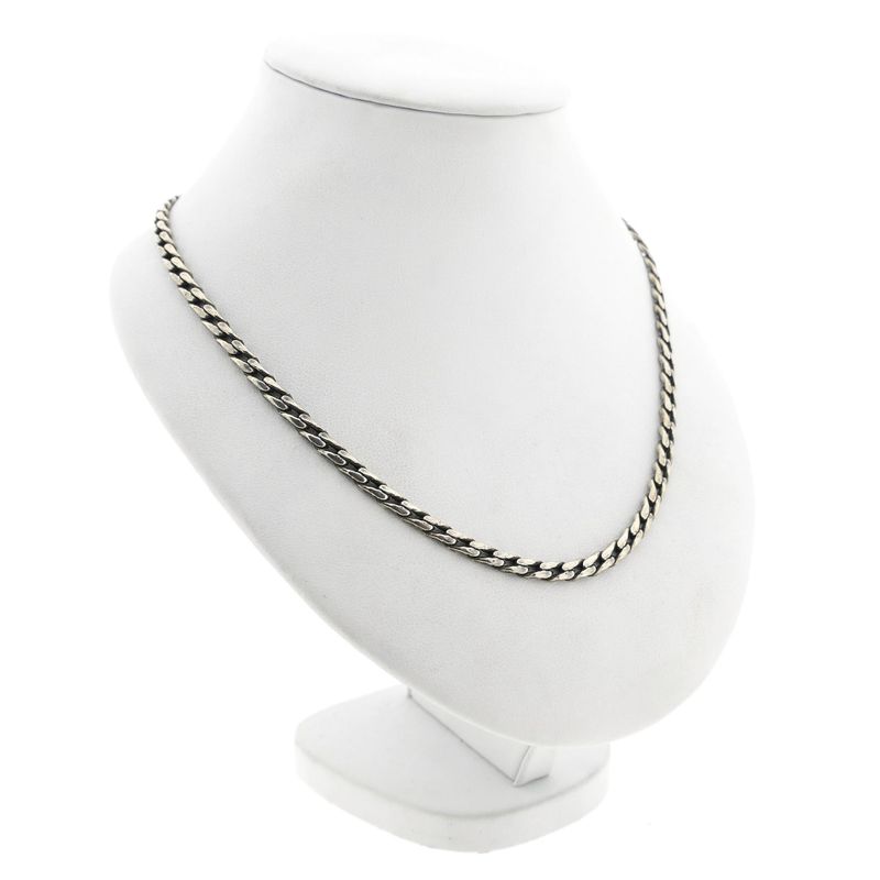 Image 3 of Silver Flat Gourmet Link Necklace
