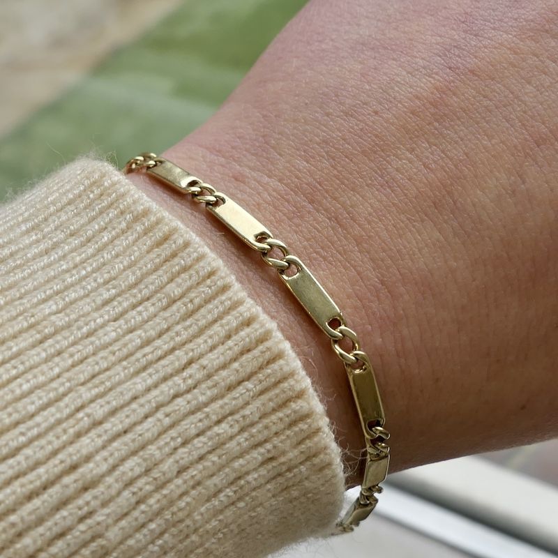 Image 7 of Gold bars/gourmet link bracelet
