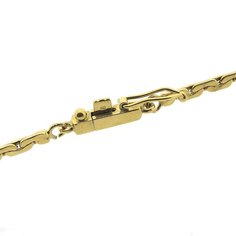 Image 10 of 18K Two-tone gold necklace with diamonds; 0.72 ct. | 42 cm