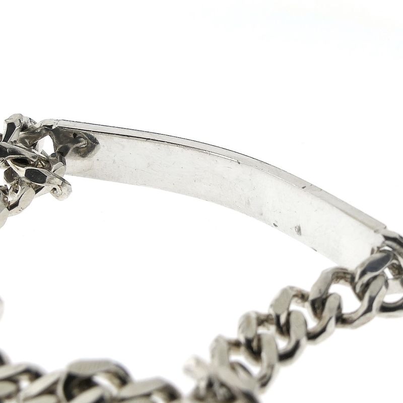 Image 7 of Silver flat gourmet bracelet with engraving plate | 20 cm