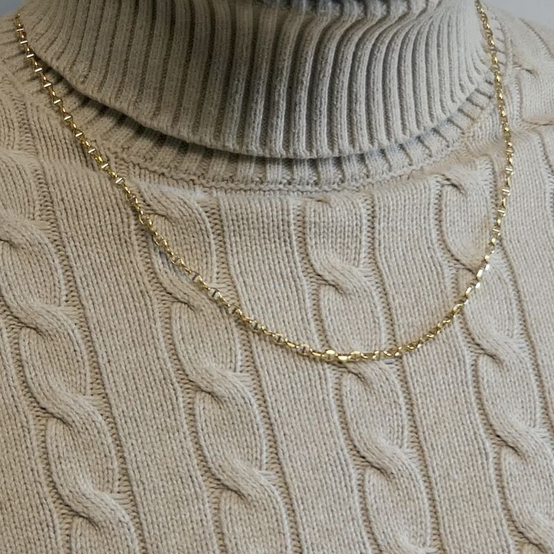 Image 9 of Two-tone gold fantasy link necklace; Midas