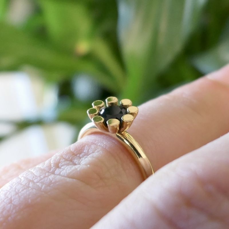 Image 7 of Bron Jewelry gold 'Sprite' ring with London Blue Topaz