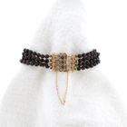 Image 1 of Antique garnet bead bracelet with gold decorative clasp with pearl