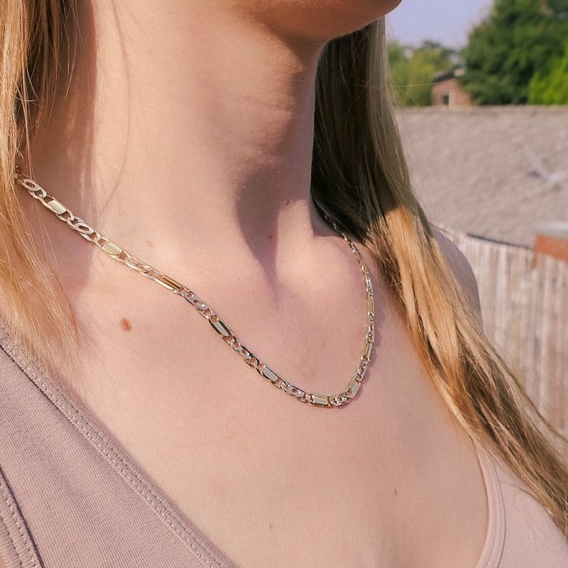 Image 7 of Two-tone gold fantasy link necklace