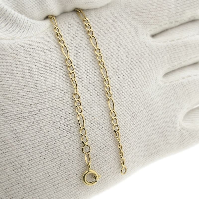 Image 8 of Gold subtle Figaro link bracelet | 21 cm