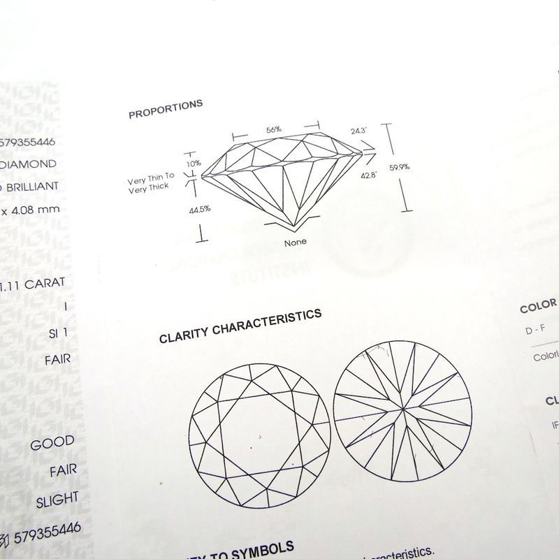 Image 3 of 1.11 ct. Brilliant cut natural diamond; Color I Quality; SI1 + IGI Certificate