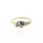 Image 3 of Gold ring with sapphire, zirconia and diamond | 0.005 ct.