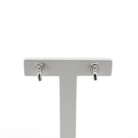 Silver crane stud earrings