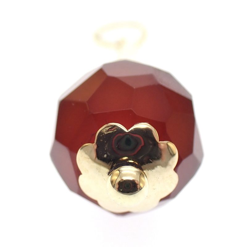Image 2 of Gold vintage bullet pendant with carnelian