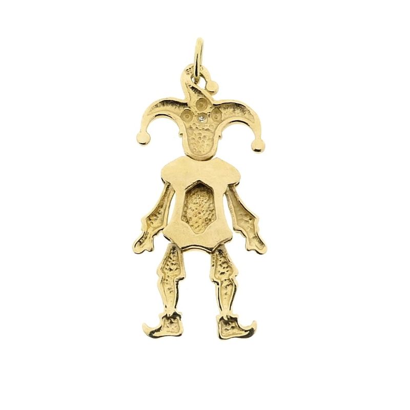 Image 3 of Gold harlequin pendant with diamond | 0.005 ct.