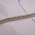 Image 7 of Gold herringbone link bracelet with diamonds; 0.21 ct.