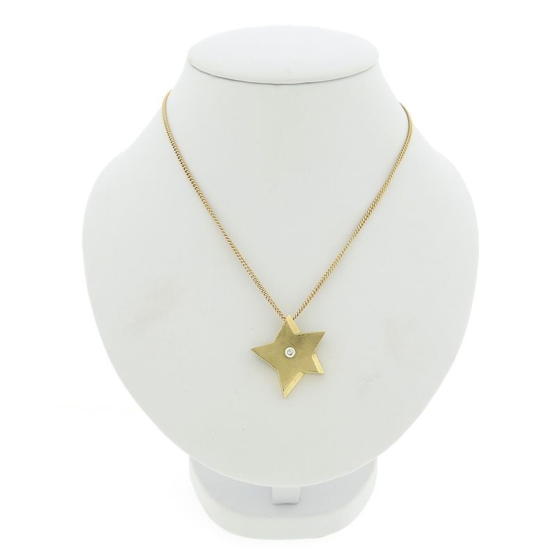 Image 10 of Gold star pendant with diamond; 0.14 ct.
