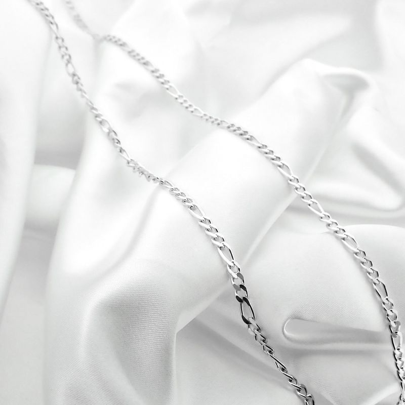Image 6 of Silver long figaro link necklace | 80 cm