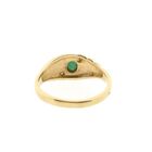 Image 6 of Gold Ring with Emerald & Zirconia; 14 Karat; Size 19