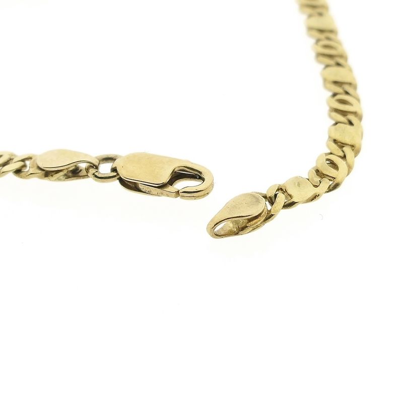 Image 4 of Gold closed Figaro link bracelet | 19 cm
