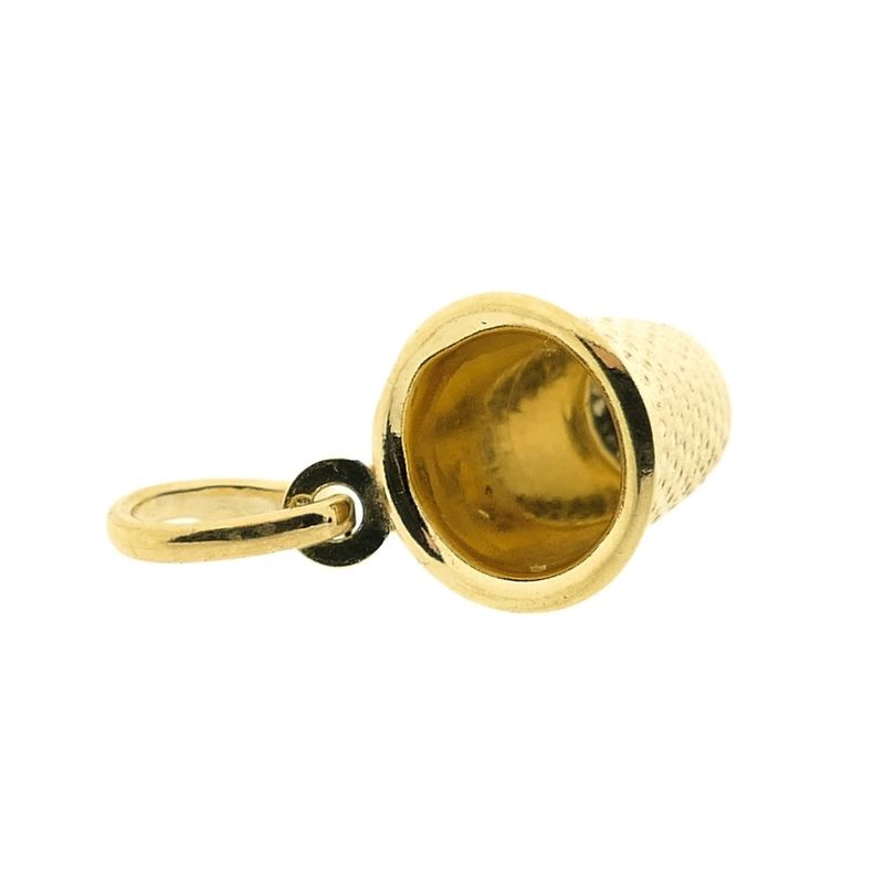 Image 3 of Gold minimalist pendant of a thimble