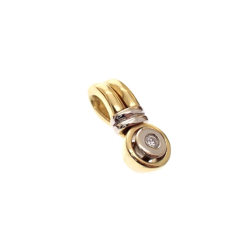 Image 2 of Two-tone gold pendant with 0.07 ct diamond.