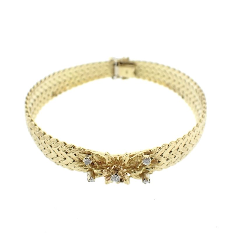 Image 1 of Vintage gold bracelet with diamonds approx. 0.20 ct.