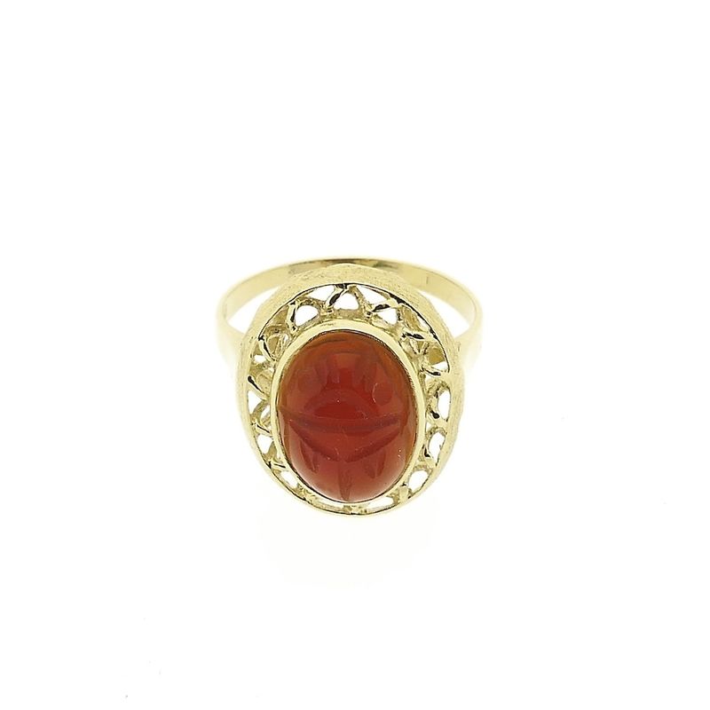 Image 3 of Gold ring with engraved carnelian