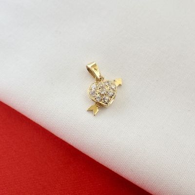 Gold pendant of a heart with zirconia Image 2 of Gold pendant of a heart with zirconia