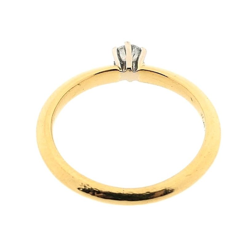 Image 7 of Gold solitaire ring with diamond; 0.15 ct.