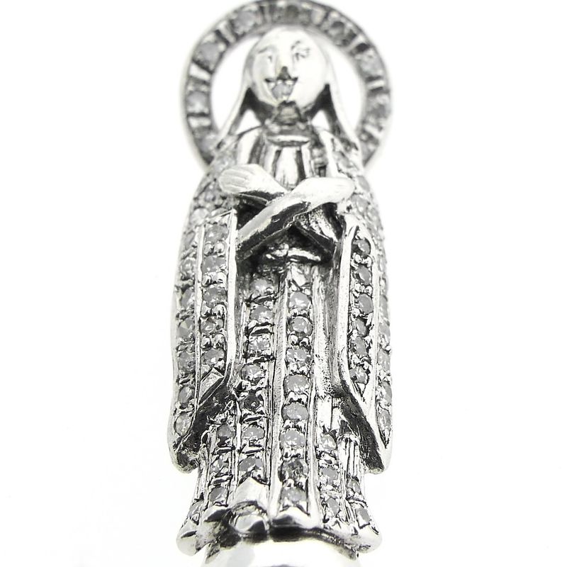 Image 6 of 18-karat white gold Maria pendant, pavé-set with diamonds | Approx. 0.32 ct.