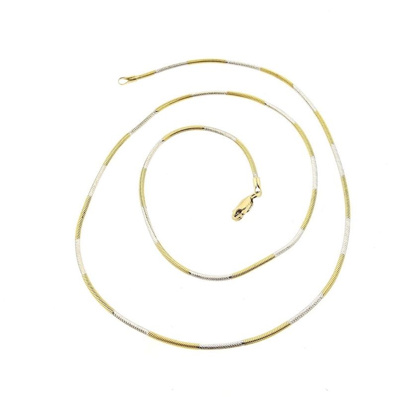 Image 4 of Two-tone gold snake link chain