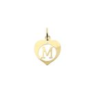 Image 5 of Gold heart pendant; Letter M
