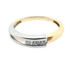 Image 5 of Two-tone gold subtle ring with diamonds; 0.10 ct.