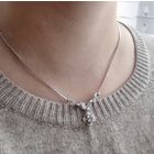 Image 10 of White gold S-link necklace with diamond | Approx. 0.34 ct.