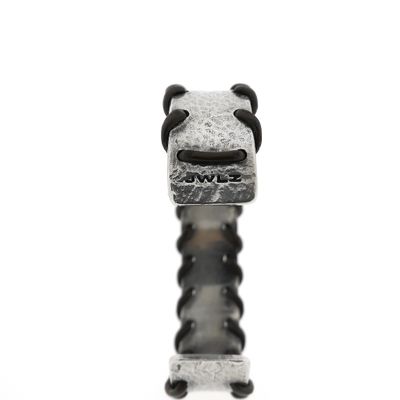 Image 2 of Silver JWLZ leather bracelet; Size S/M