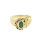 Image 3 of 19.2 carat gold ring with emerald and zirconia.
