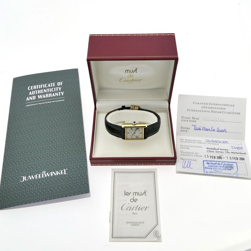 Image 4 of Cartier Tank Vermeil 2415; Women's watch