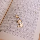 Image 4 of Gold pendant of Christ with zirconia stones