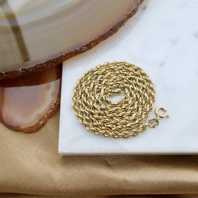 Image 2 of Gold twisted link chain | 46 cm