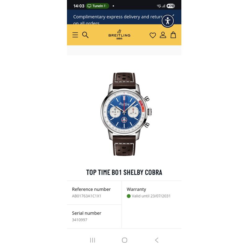 Image 22 of Breitling Top Time 'Shelby Cobra' AB0176B01; Chronograph men's watch